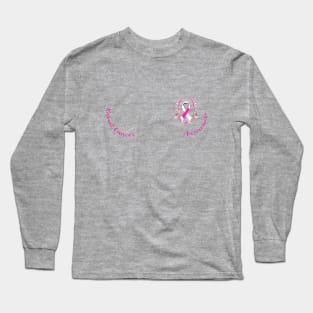 Breast Cancer awareness pink ribbon support design Long Sleeve T-Shirt